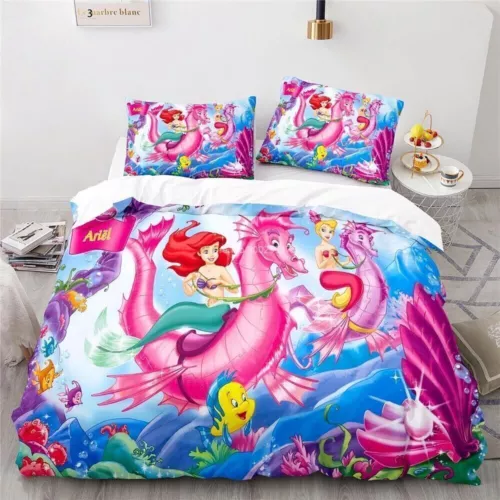 The Little Mermaid Princess Ariel 3D Quilt Duvet Cover Bedding Set Pillowcase UK - Picture 23 of 39