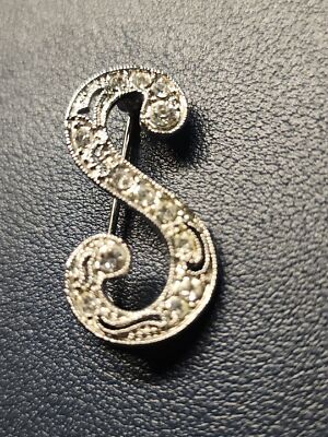 Vintage Monet ''S  Name Letter Brooch Pin Ant 1.5'' PB77