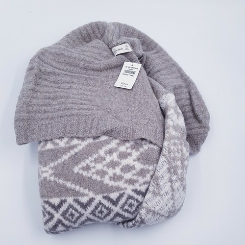 New Abercrombie Fitch Womens Gray Fair Isle Cardigan Size XS Waterfall Wool - Picture 11 of 12