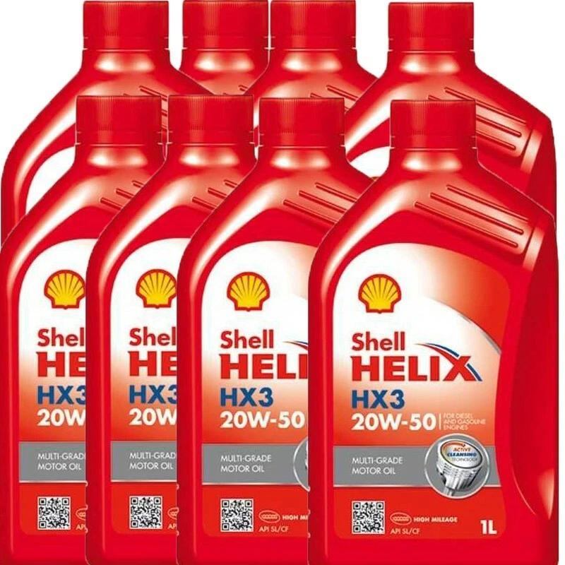 OLIO MOTORE Shell Helix HX3 20W50 Multigrado (SL/CF) 8L litri Motori Benzina e D