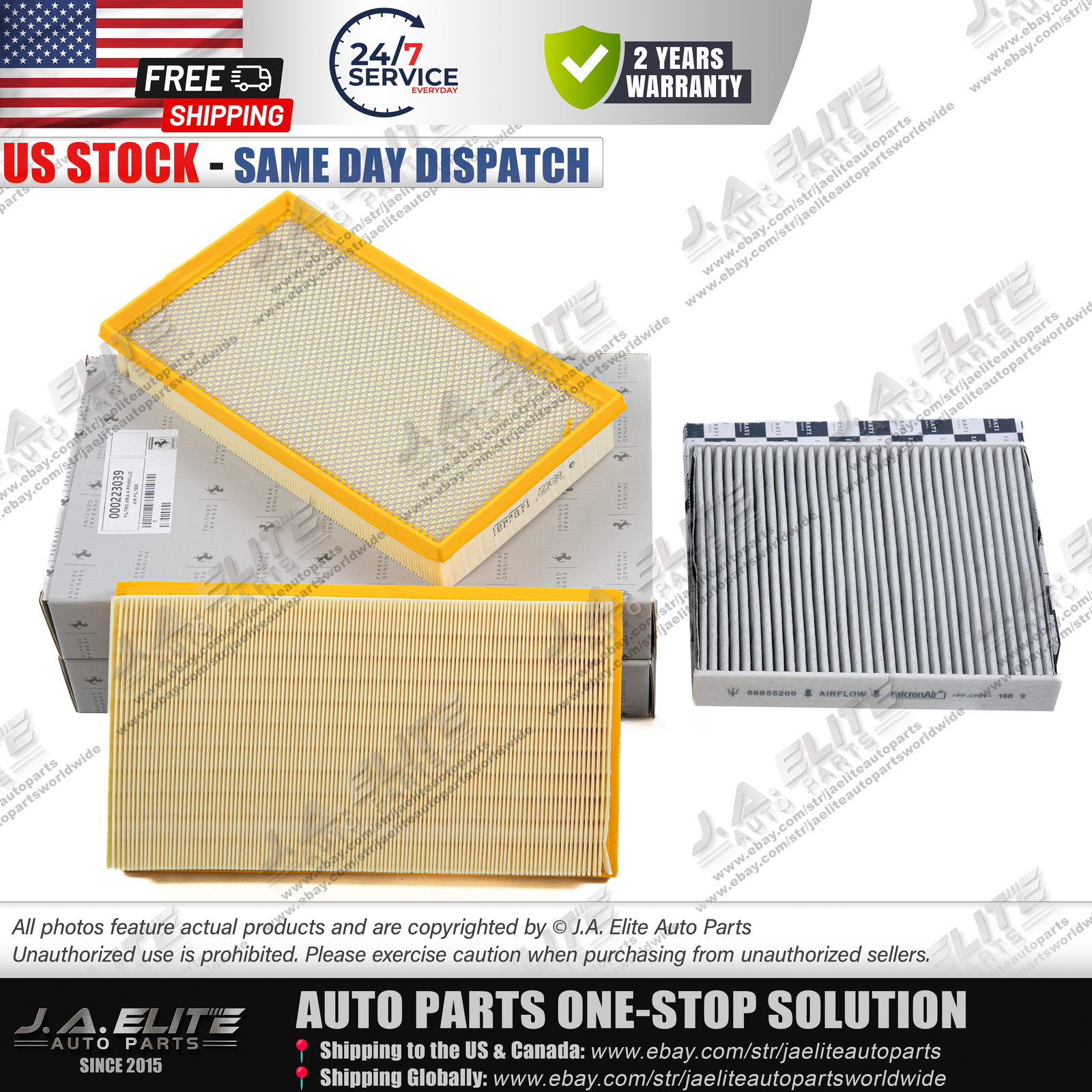 3pcs Air Filter & Pollen Filter for Ferrari 599, 612 OEM:223039,66855200