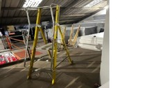 GRP Platform steps with Handrail - 3 tread 0.85m 2'10 platform Height