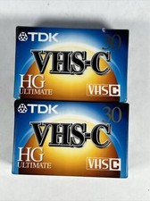 2 Pack - TDK  30 VHS-C Camcorder Videotape  HG Ultimate Cassette Tape