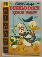 Walt Disney's Donald Duck Beach Party #4 Dell Giant Comics 1957 FA 1.0 Reader