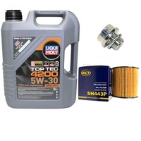 MotoröL Set 5W-30 5 Liter + ÖLfilter Sh 443 P + Schraube FüR Volvo S40 I 1.8I Vs