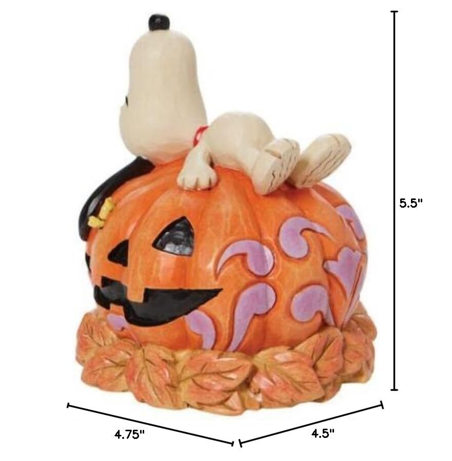 Jim Shore Peanuts Halloween Snoopy Laying on Carved Pumpkin Figurine, 5.5 eBay