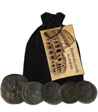 5 Original Imperial Roman Coins in a Coin Grab Bag - Rare Coins of Emperors