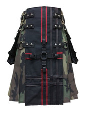 Handgefertigter schottischer Herren Milit&auml;r Gothic Camouflage taktischer Hybrid Utility Kilt
