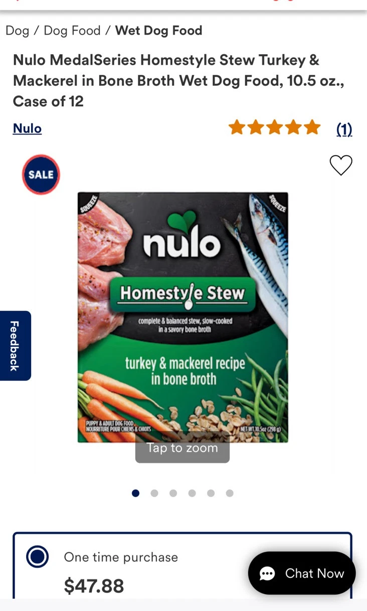 NULO Stew Chicken & Salmon in Bone Broth Wet Dog Food, 10.5 oz., Case of 12