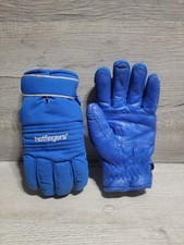 Vintage Wells Lamont Hotfingers Leather Palm Ski Gloves Mens Size Large Blue