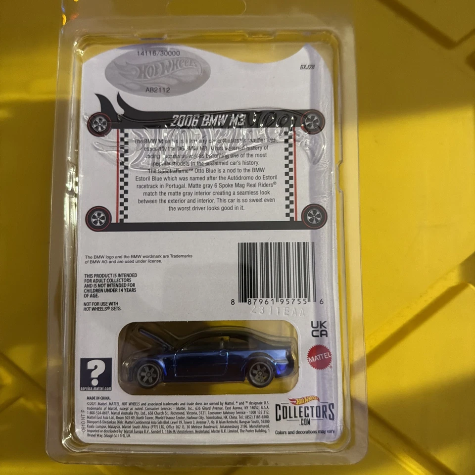 BMW M3 2006 Blue Red Line Club exclusivo #14116/30000 GXJ28 Hot Wheels RLC #14116 Foto 2 de 2
