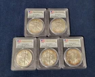 2016 $1 American Silver Eagle PCGS MS70 First Strike 30th Anniversary (Set Of 5)