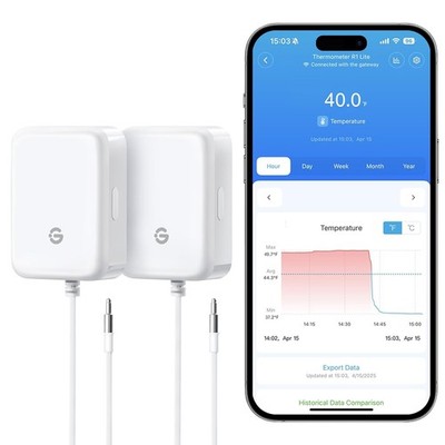 GoveeLife 2 Pack Bluetooth Fridge Freezer Thermometer