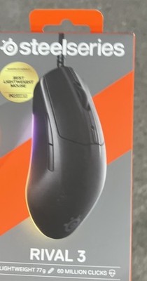 SteelSeries Rival 3 Gen 2 Wired Optical Gaming Mouse with 3 Zone RGB Black