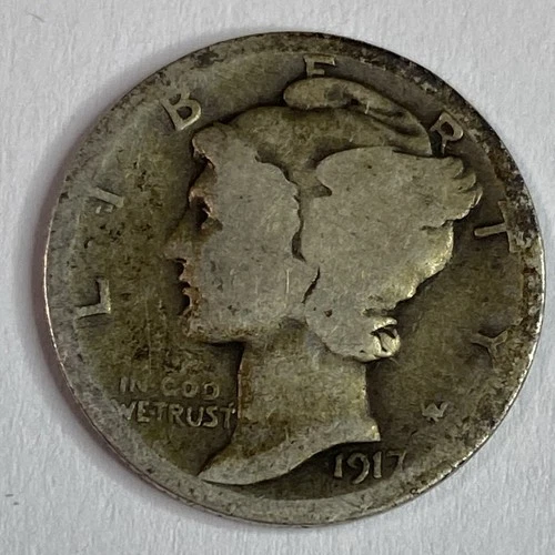 1917 D Mercury Dime Good/VG : Lower Mintage - .90 Silver Nice Coin