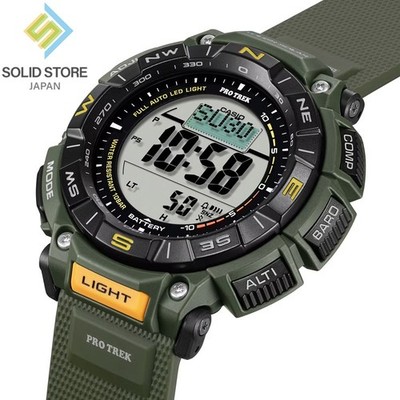 CASIO PRO TREK PRG-340-3JF Climber Line Triple Sensor Solar Watch Green 51.7mm