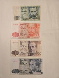Spanish Banknotes Circulated 1982-87 Series