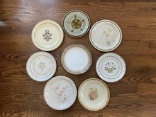 Mismatched Stoneware SALAD Plates From 70 s-9...