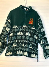Vintage Disney Store Tigger Winter Women's L 1/4 Zip Fleece Pockets Green