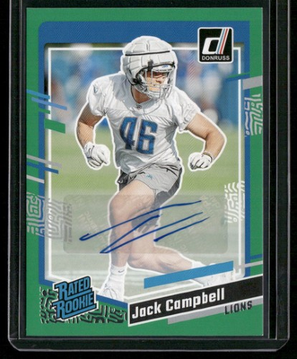 #ad #ad 2023 Donruss #330 Jack Campbell Rated Rookie Autographs Green $9.99