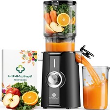 LINKChef Cold Press Juicer Machine, 4.53" Wide Chute for Whole Fruit &