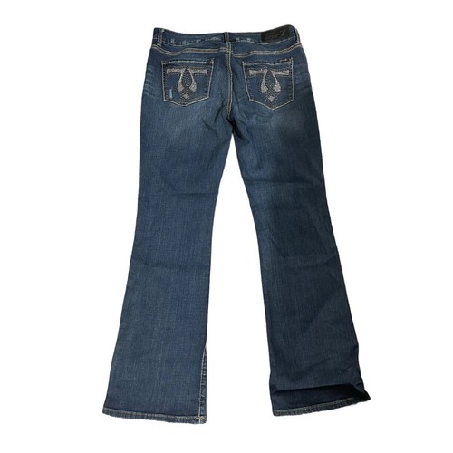Seven7 Dark Wash Bootcut Jeans Womens Size 12 Rhinestone Pocket - Picture 4 of 5