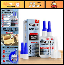 Clear Instant Wood Super Glue 120g - Strong Cyanoacrylate Adhesive for Crafts, R