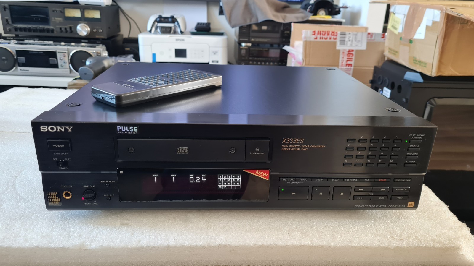 SONY CDP-X333ES CD Player High Density D/A Converter Remote Control Head...