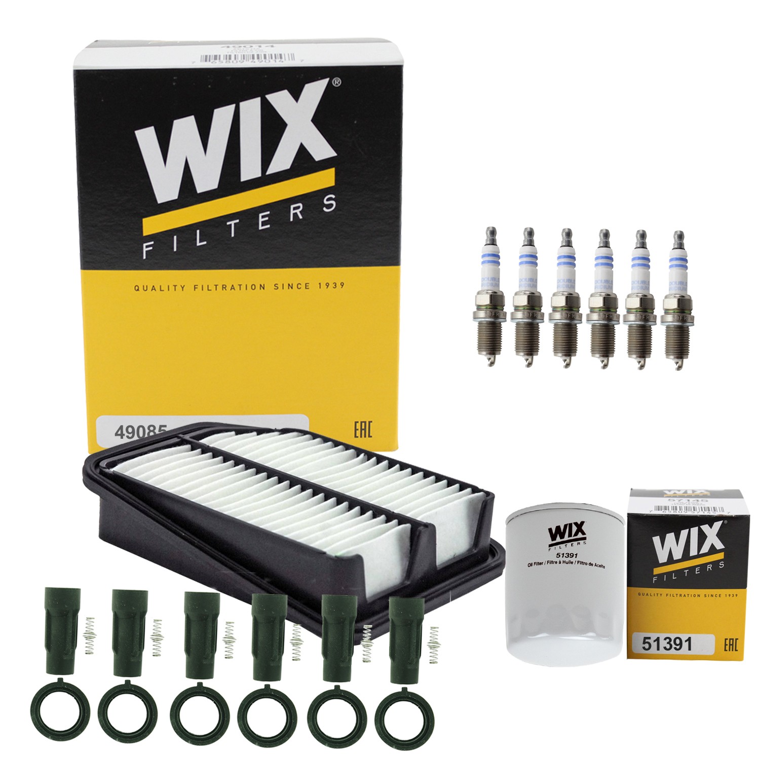 Wix Tune Up Kit Bosch 6 Spark Plugs  NGK Boots Kit for Suzuki Grand Vitara V6