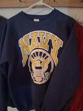 Vintage 90s United States Navy Military Graphic Crewneck Sweatshirt Size XL USA