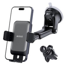 3-in-1 Suction Cup Phone Holder Windshield/Dashboard/Air Vent, Black  Silver