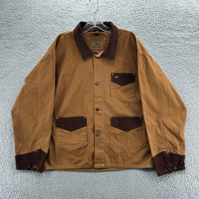 #ad #ad King Ranch Jacket Mens Large L Brown Corduroy Collar Western Chore Coat Jacket $99.99