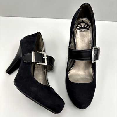 Fergalicious by Fergie Womens Size 11 Heel Pump Black Celeste Mary Jane Buckle