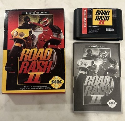 Road Rash II 2 Sega Genesis - CIB Complete w/ Manual CARDBOARD