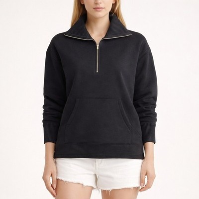 Haven Well Within Quarter Zip Fleece Pullover Womens S Black Cozy Lounge