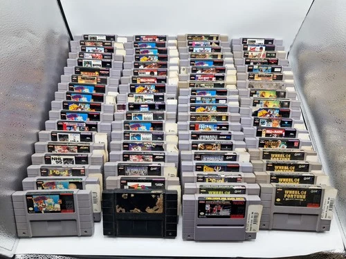 Snes 73 Game Lot Authentic Super Nintendo Madden Mario Paint Battleship Tested