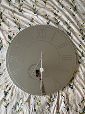 Large Mirrored Wall Clock with Glitter - Oak Furnitureland, Avery Wall Clock