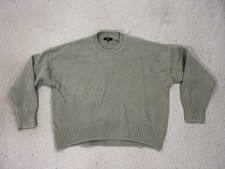 Quince Sweater Womens Medium Green Organic Cotton Boyfriend Crew Knit Pullover