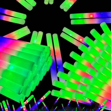 105 Pack LED foam light up sticks, glow sticks for wedding with 3 Modes Color...