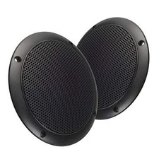 5  Water Resistant Slim Profile Dual Cone Speakers for RV  s, Boats, black