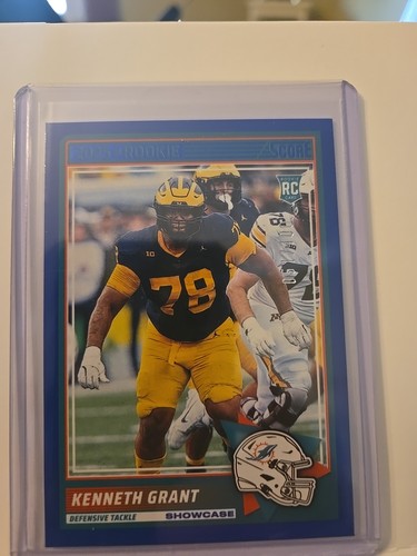 2025 Score Kenneth Grant #33 Rookie Blue Showcase /100- RC MIAMI DOLPHINS