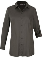 Longbluse mit Streifen Gr. 38 Dunkelgrün Damenbluse Hemd Tunika Oberteil Neu