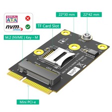 New Combo 2-in-1 Mini PCI-E To TF USB2.0  M.2 NVMe Key-M Adapter