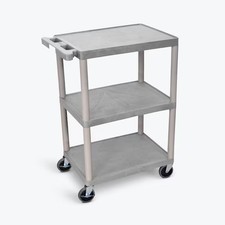 Luxor Utility Cart with 3 Shelves,24" x 18" HE34-G Luxor HE34-G 812552016909