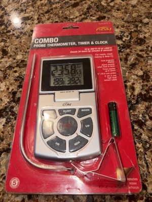 CDN Digital Programmable Probe In Oven Thermometer and Timer, Silver