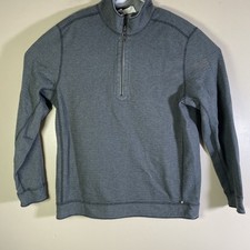 Tommy Bahama Reversible 1/4 Zip Pullover Men s Size Large Gray Long Sleeve Logo