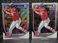 2025 Bowman Chrome Kristian Campbell #58 Chrome Mojo & Base Red Rox RC