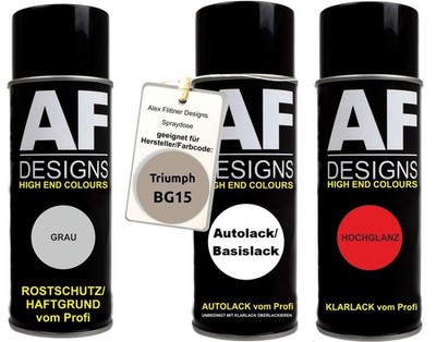 Spraydose Set für Triumph BG15 Sandy Beige Autolack Klarlack Grundierung Spraydo