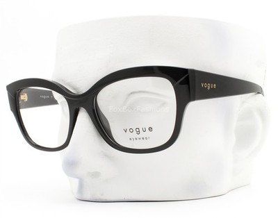Vogue Eyeglasses Glasses VVO 5635-U W44 Polished Black Gold Logo 53mm with Case