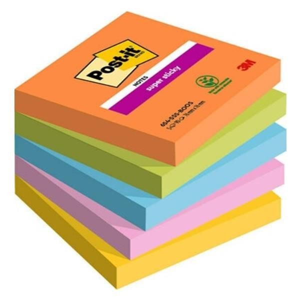 Post-It Super Sticky Arancione/Verde/Blu Nota Boost 76X127mm - Immagine 2
